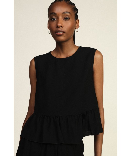 Sleeveless Top With Bottom Ruffle Dixie