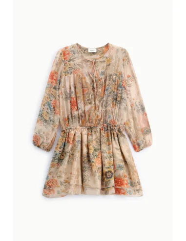 Short Dress with Floral Print and Tie-String Neckline Dixie