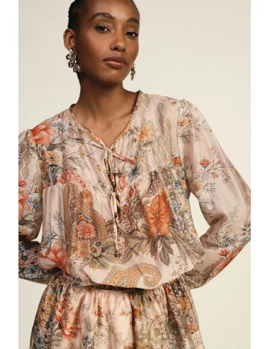 Robe courte à imprimé floral avec décolleté à liens Dixie