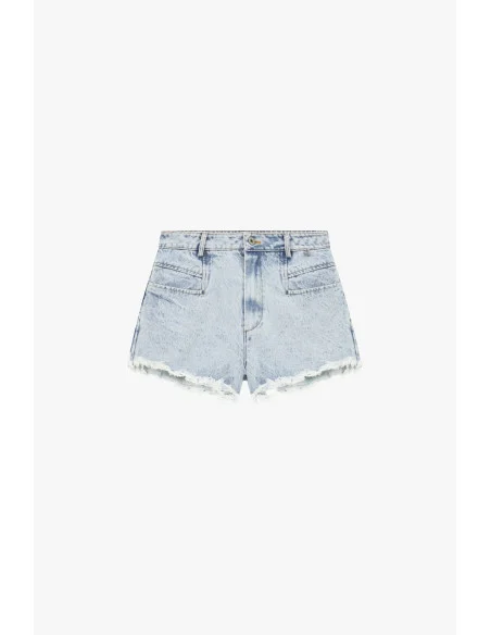 High-Waisted Shorts with Frayed Hem Dixie