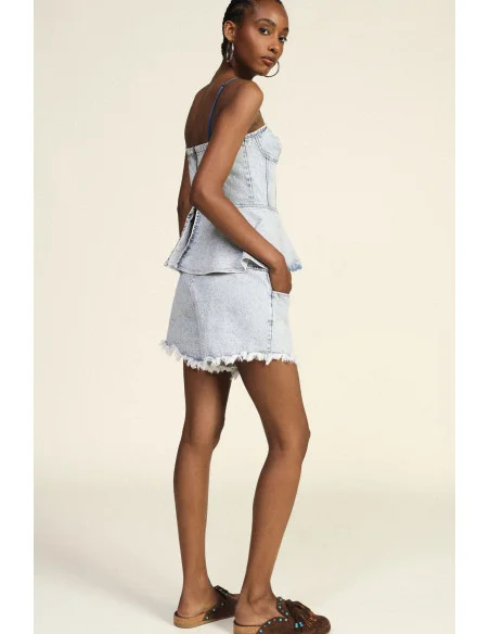Shorts Vita Alta Con Orlo Sfrangiato Dixie