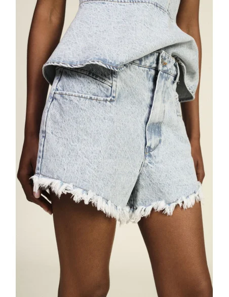 Shorts Vita Alta Con Orlo Sfrangiato Dixie
