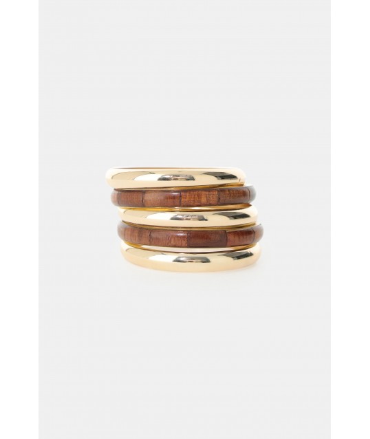 Jeu de bracelets rigides avec inserts en bois Dixie