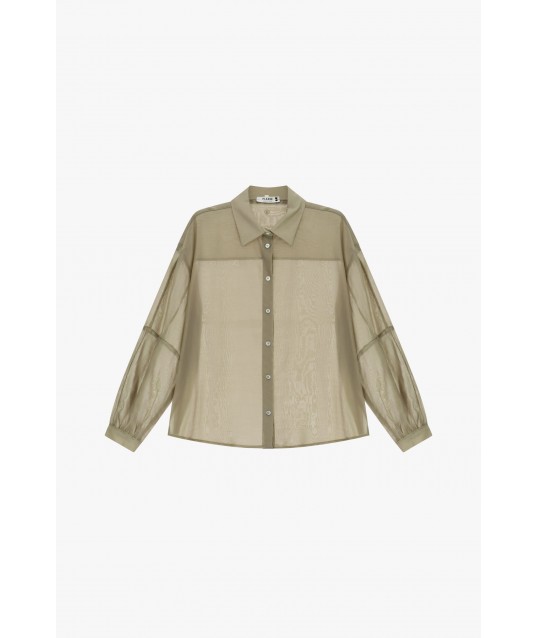 Camicia Oversize Trasparente Con Colletto Classico Please