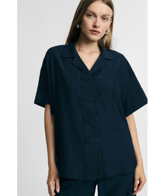 Camicia Boxy Corta Con Chiusura A Bottoni Please