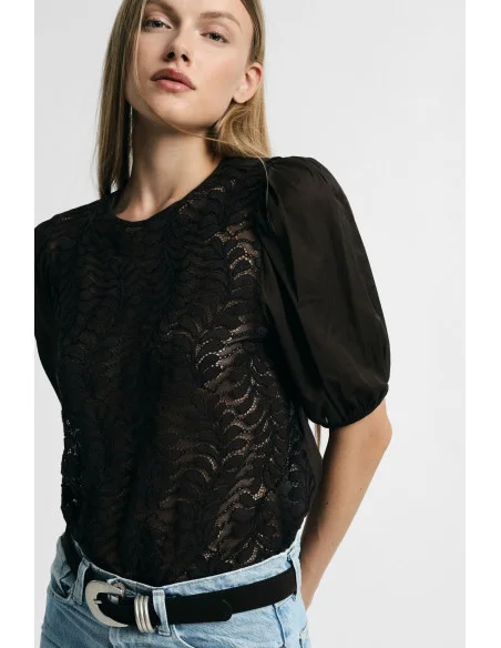 Lace Blouse with Sheer Bell Sleeves Please