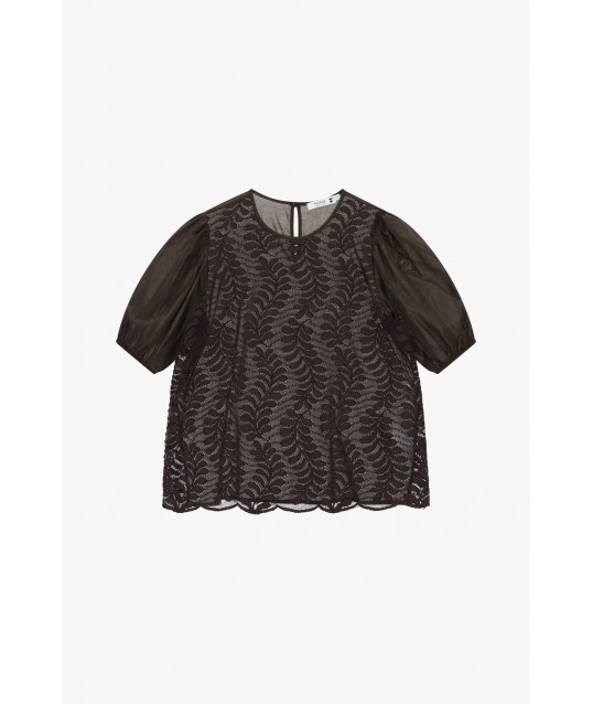 Lace Blouse With Transparent Wide Sleeves Please