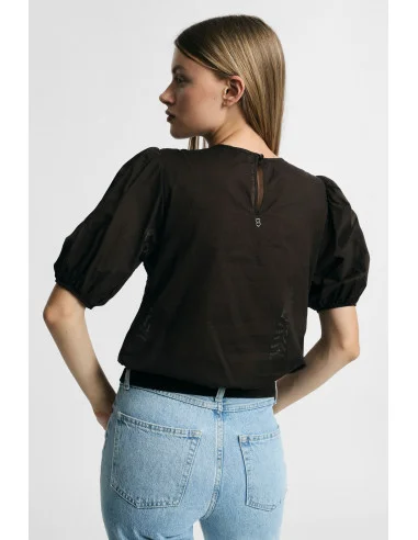 Blouse en dentelle à manches amples transparentes Please