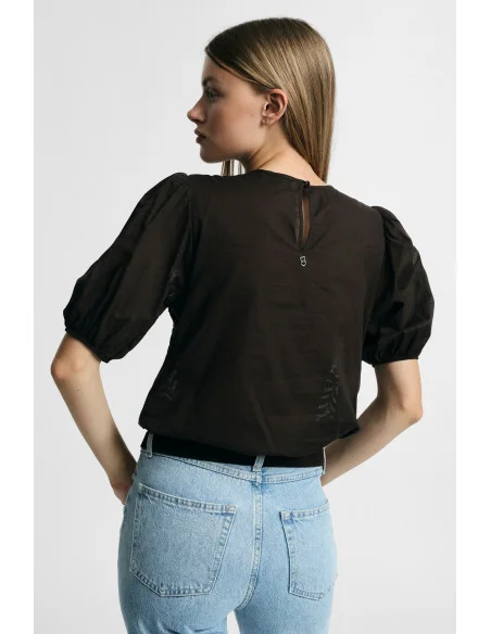 Blouse en dentelle à manches amples transparentes Please