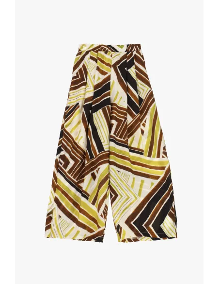 Pantaloni Palazzo Fantasia Geometrica Ampi Please