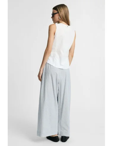 Wide Palazzo Trousers with Elasticated Waist and Drawstring Please