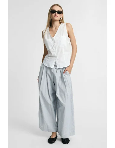 Pantalon palazzo ample avec élastique et cordon de serrage Please
