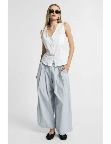 Pantaloni Palazzo Ampi Con Elastico E Coulisse Please