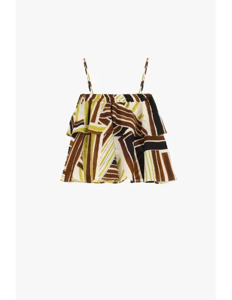 Top with Thin Straps and Geometric Pattern Please