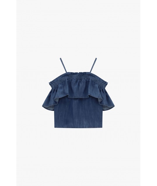 Top With Wide Ruffles And Thin Straps Please