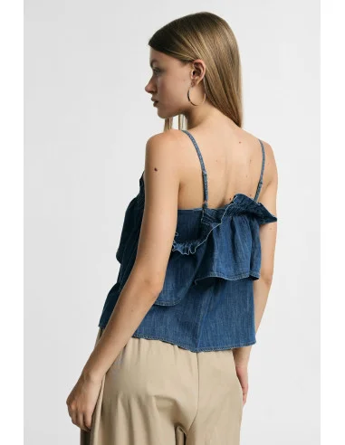 Top with Wide Ruffle and Thin Straps Please
