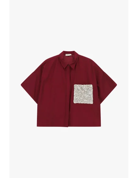 Boxy Shirt With Short Sleeves And Sequins Pocket Dixie