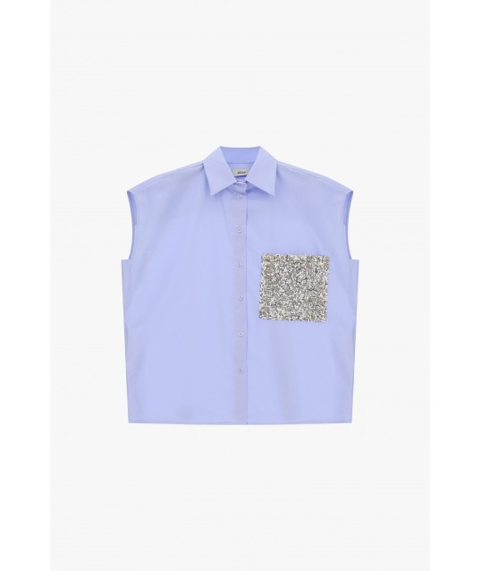 Chemise sans manches avec poche pailletée Dixie