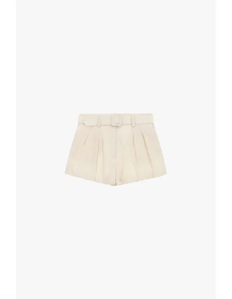 Pantalon chaud Short avec plis et ceinture coordonnée Dixie