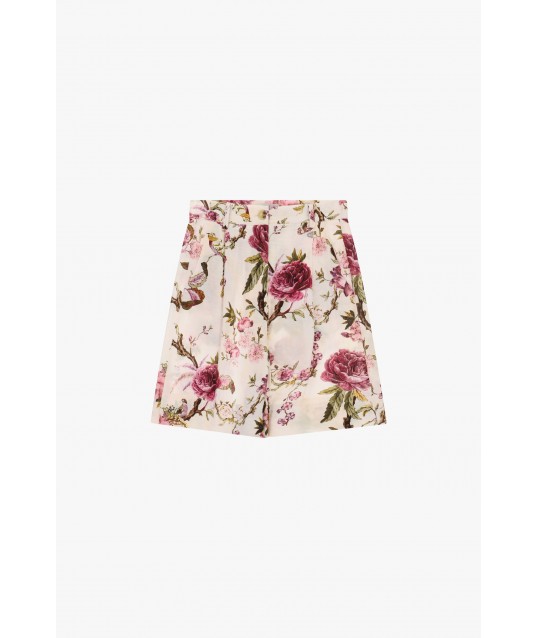 Bermuda à imprimé floral avec pinces et poches Dixie