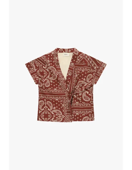 Short Vest With Paisley Pattern And Dixie Belt