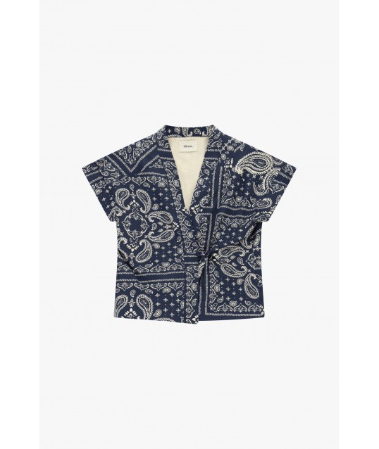 Gilet Corto Con Fantasia Paisley E Cintura Dixie