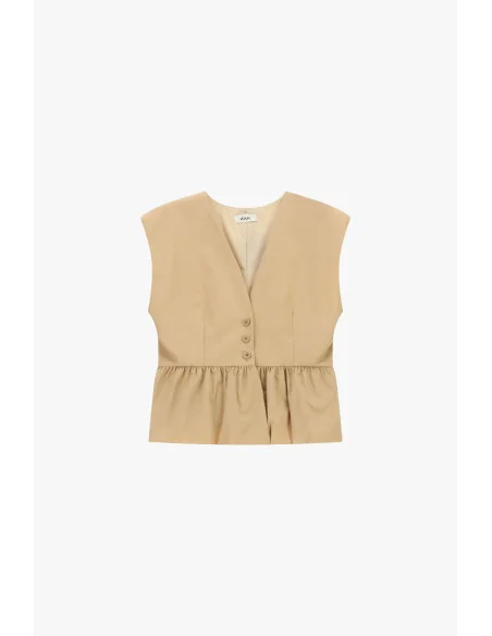 Dixie buttoned and ruffled short waistcoat
