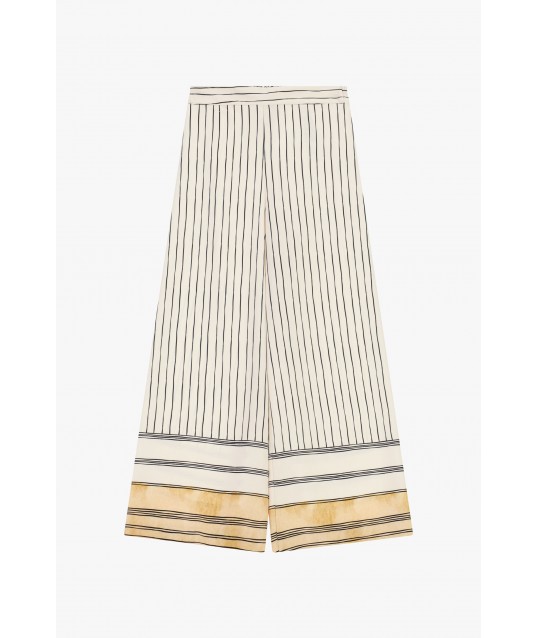 Pantaloni Palazzo A Righe Con Fondo Contrasto Dixie