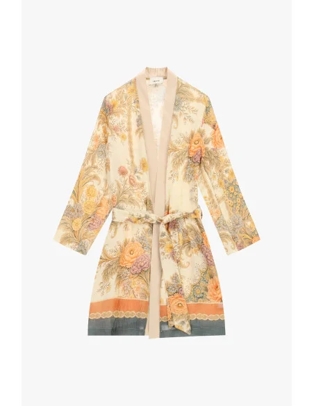 Coat Duster Floral Fantasy Belt Dixie