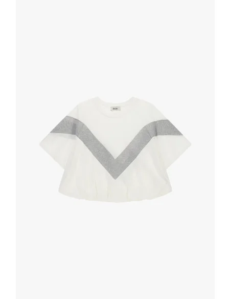 T-Shirt With Wide Sleeves And V-insert Dixie