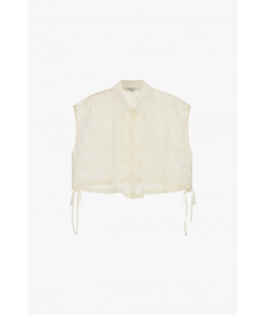 Chemise courte sans manches avec broderie florale Dixie