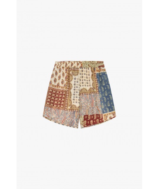 Regular-Fit Shorts With Dixie Paisley Patchwork Print