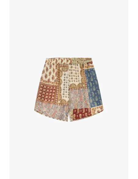 Short coupe regular à imprimé patchwork paisley Dixie