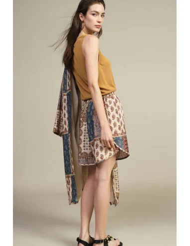 Short coupe regular à imprimé patchwork paisley Dixie
