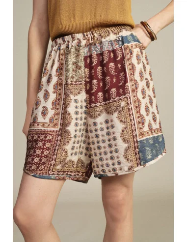 Regular-Fit Shorts with Paisley Patchwork Print Dixie
