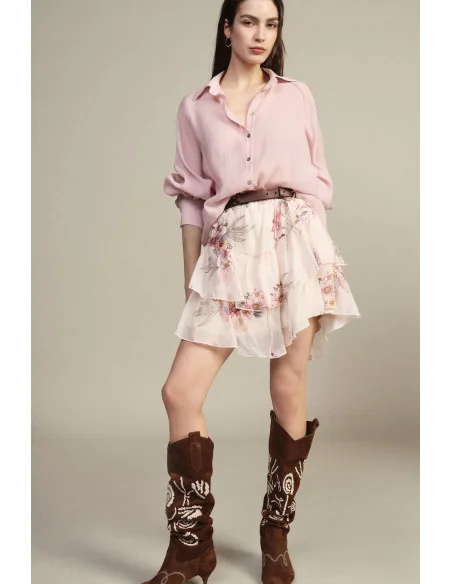 Gonna Corta A Balze Con Stampa Floreale Dixie
