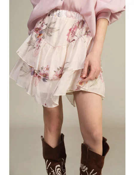 Gonna Corta A Balze Con Stampa Floreale Dixie