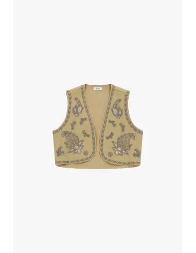 Gilet Corto Con Ricami Floreali Dixie