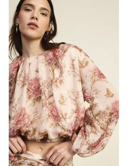 Top Con Maniche Lunghe E Stampa Floreale Dixie