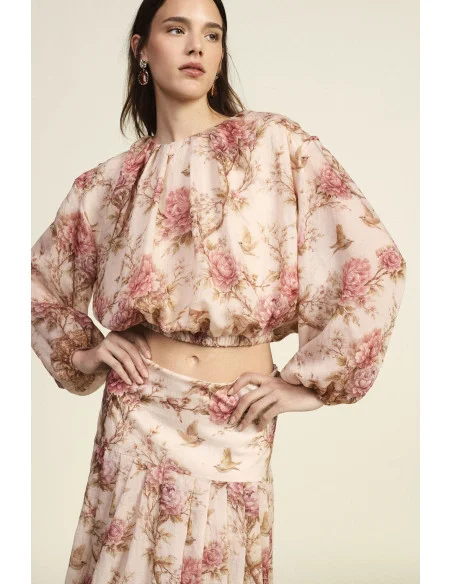 Top Con Maniche Lunghe E Stampa Floreale Dixie