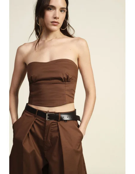 Dixie Structured Bandeau Top with Contoured Seams