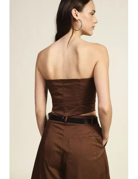 Dixie Structured Bandeau Top with Contoured Seams