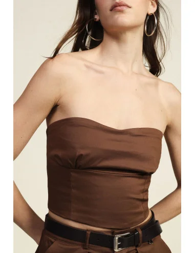 Dixie - Top bandeau structuré avec coutures profilées