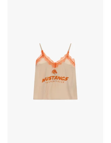 Thin Straps Top With Lace And College Print Dixie