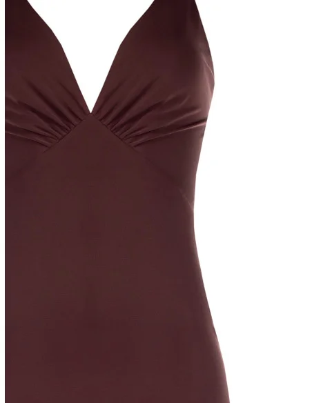 Rinascimento Long Pinafore Ruffle Pinafore Dress in Georgette