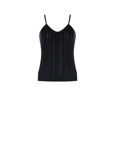 Cotton Tricot Top With Thin Straps Rinascimento