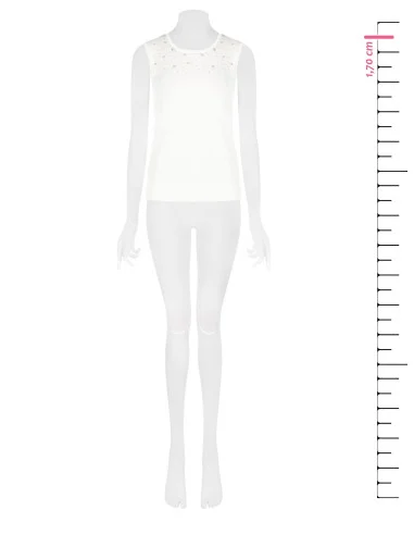 Top en maille de viscose avec perles et cristaux Rinascimento