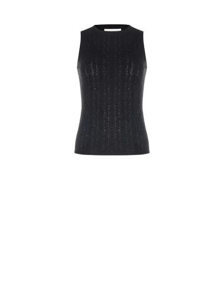 Rinascimento Cotton Tricot Collared Top