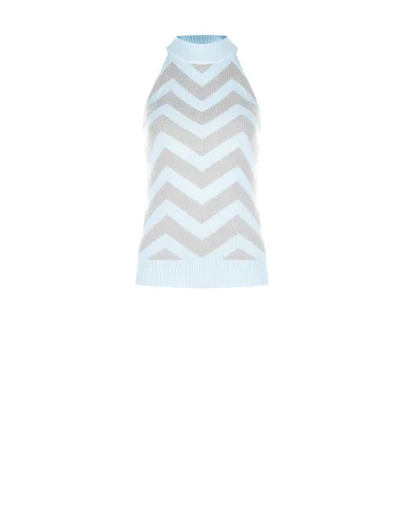 Chevron Knitted Top With Lurex Yarn Rinascimento