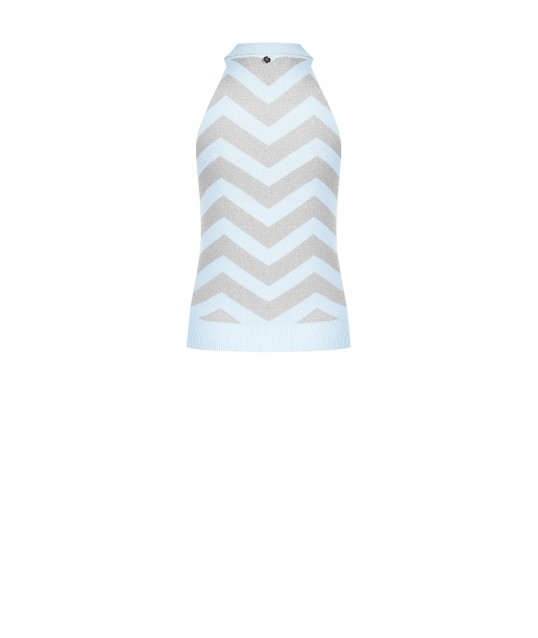 Top en maille chevron avec fil Lurex Rinascimento